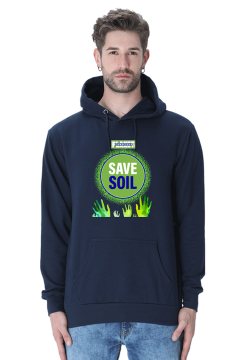 Save Soil Unisex Navy Blue Sweatshirt Hoodies