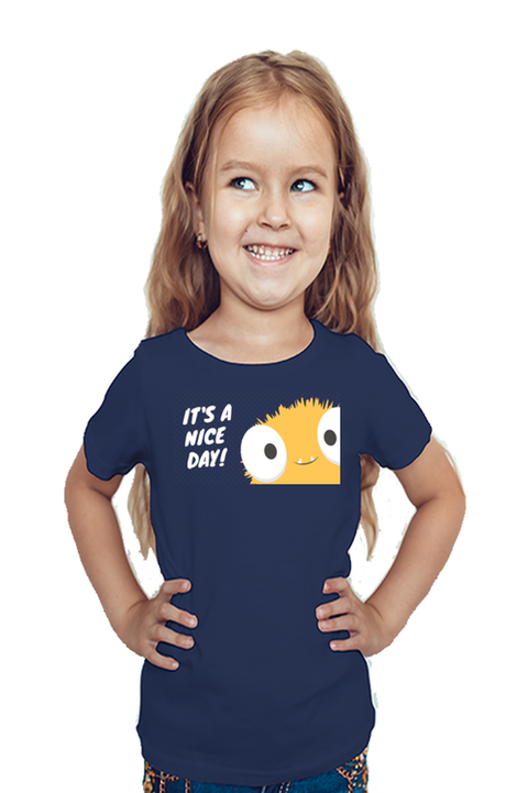 Navy Blue It's a Nice Day T-shirt for Girl