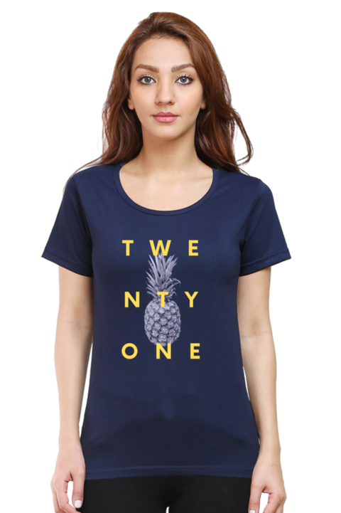 Navy Blue Twenty One Years Old T-Shirt for Women