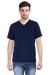 Plain Navy Blue V-Neck T-Shirt for Men