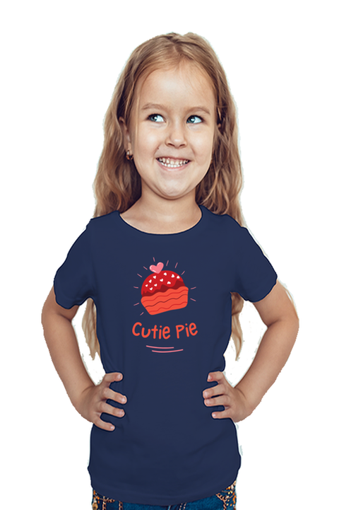 Navy Blue Cutie Pie T-shirt for Girls