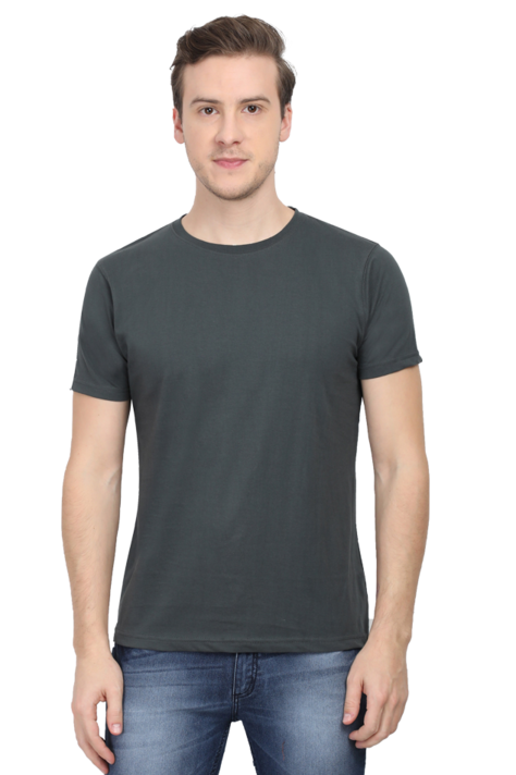 Steel Grey Men's Plain Solid Colour T-Shirt