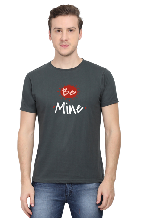 Just Be Mine Valentine's Day T-shirt for Men - Steel Grey