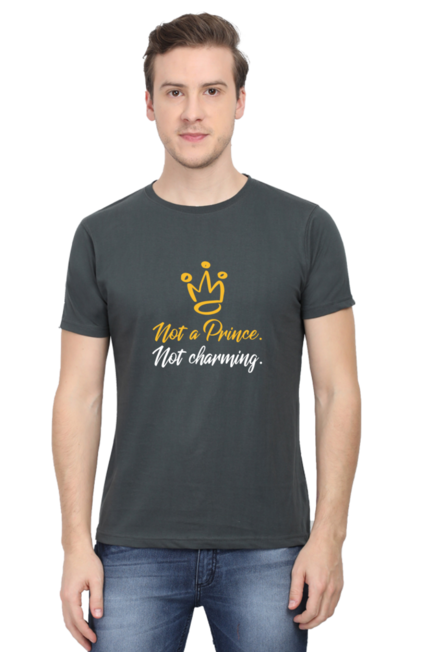 Not a Prince, Not Charming Steel Grey T-Shirt for Men