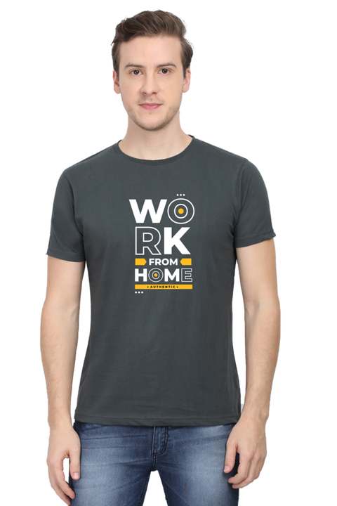 Work From Home T-Shirt for Men - Steel Grey