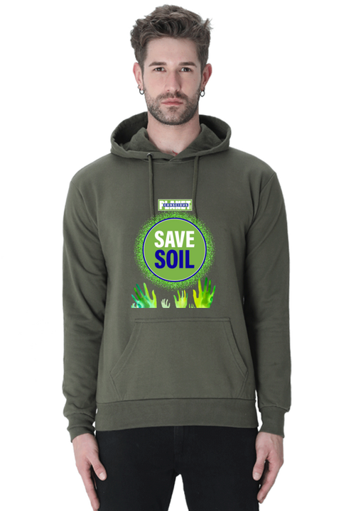 Save Soil Unisex Olive Green Sweatshirt Hoodies