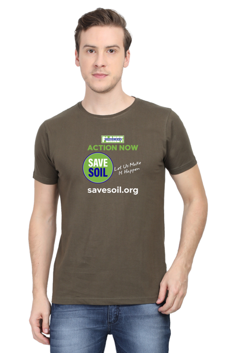 Action Now - Let Us Make It Happen T-shirt for Men - Olive Green
