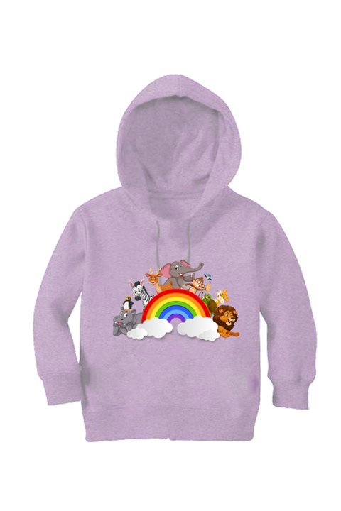 Rainbow Animals Hoodies for Babies & Toddlers - Baby Pink
