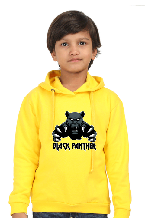 Black Panther Yellow Kids Hooded Sweatshirt