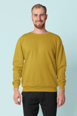 Unisex Mustard Yellow Sweatshirt for Men