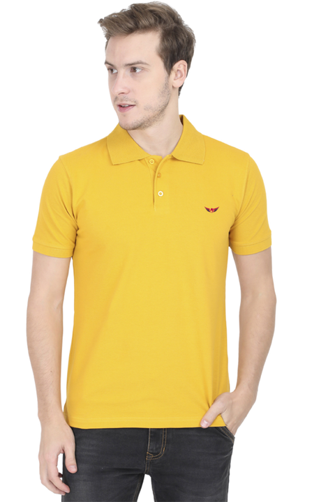 Pop & Pony Mustard Yellow Polo T-Shirt for Men