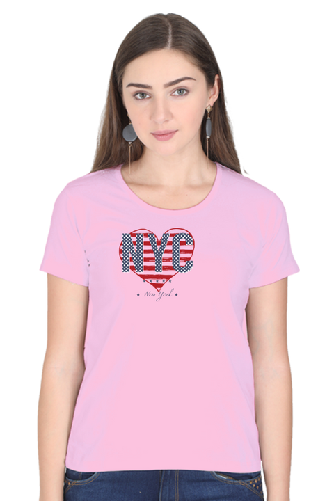 New York City T-Shirt for Women  - Baby Pink