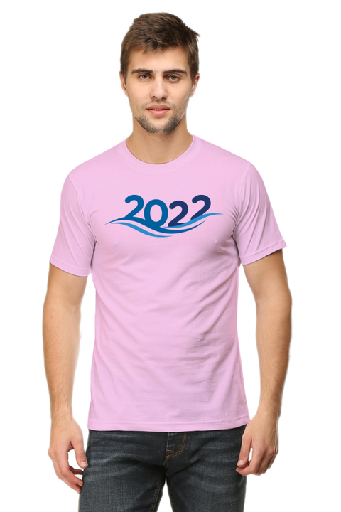 New Year 2022 Blues T-shirt for Men - Baby Pink