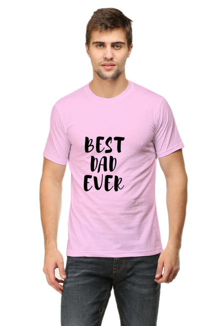 Light Baby Pink Best Dad Ever T-Shirt for Men