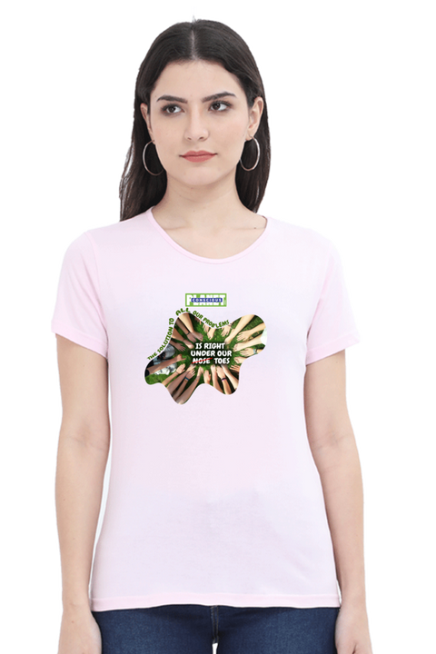 The Solution to All Our Problems T-Shirt for Women - Light Baby Pink