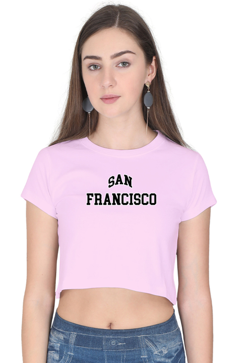 San Francisco baby Pink Crop Top for Women