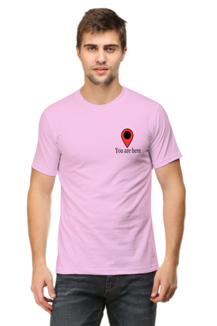 You Are Here Baby Pink T-Shirt for Men