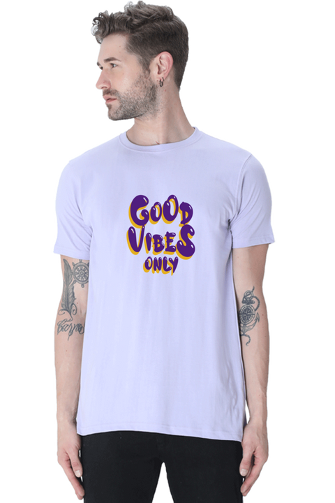 Good Vibes Only Lavender T-shirt for Men