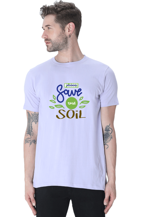 Save The Soil T-shirt for Men - Lavender
