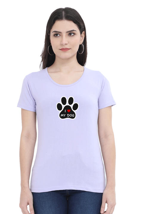 I Love My Dog Lavender T-shirt for Women