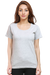 Grey Plain Half Sleeves T-Shirt for Women