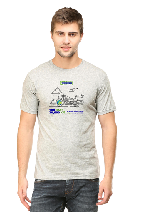 Sadhguru Journeys to Save Oil T-shirt for Men - Grey Melange