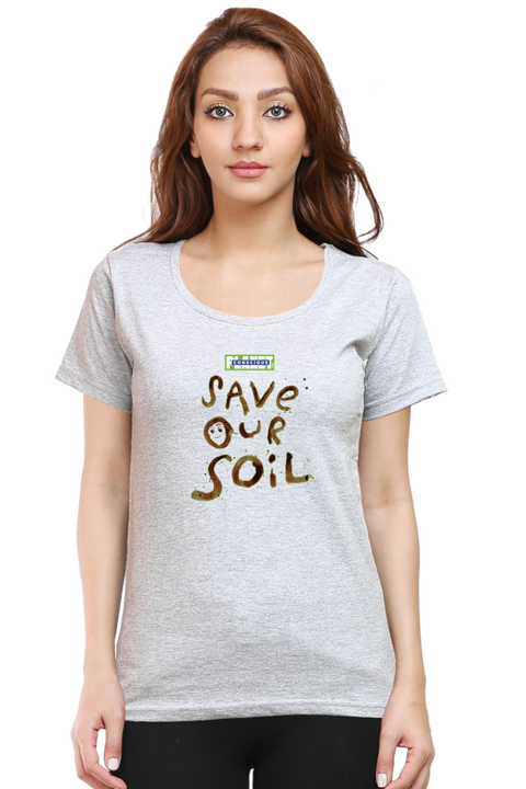 Save Our Soil T-Shirt for Women - Grey Melange