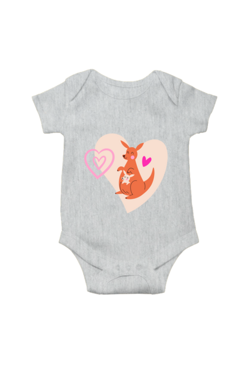 Grey Pink Kangaroo Rompers for Baby