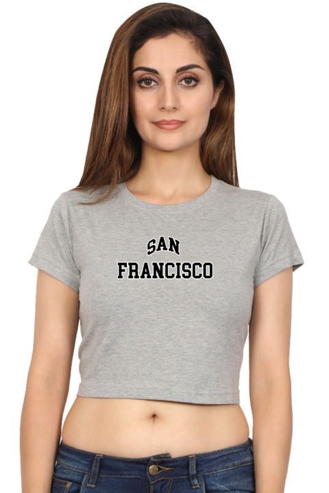 San Francisco Grey Crop Top for Women