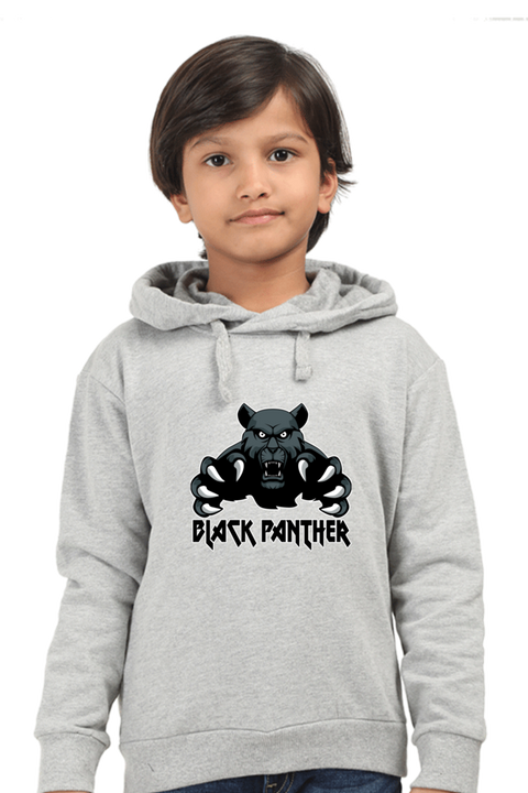Black Panther Grey Kids Hooded Sweatshirt