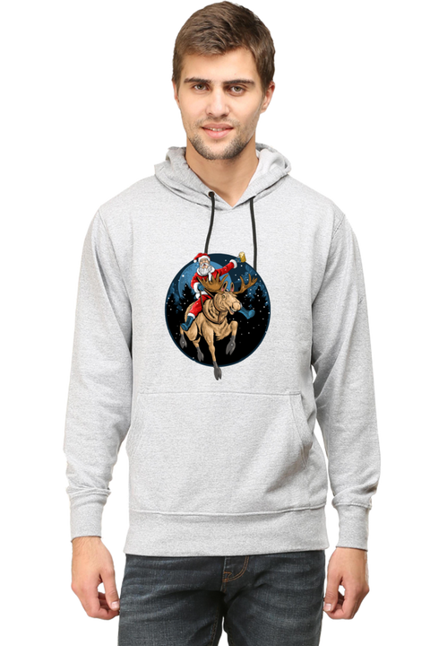Santa Claus is Comin to Town Hoodies for Men - Grey