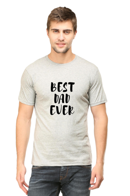 Grey Melange Best Dad Ever T-Shirt for Men