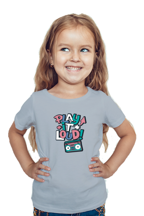 Play it Loud T-Shirt for Girls - Grey