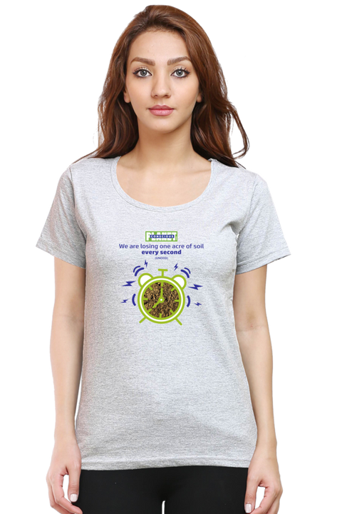 One Acre of Soil Every Second T-Shirt for Women - Grey