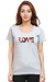 Love on Valentine's Day Grey T-Shirt for Women