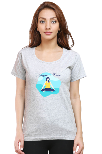 Grey Yoga Time T-Shirt for Women
