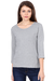 Full Sleeve Grey Round Neck T-Shirt for Women