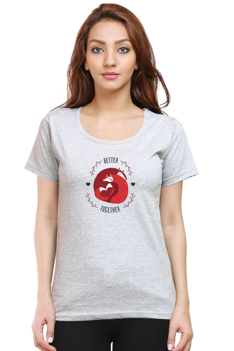Better Together Valentine T-Shirt for Women - Grey