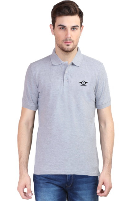 Trendy Warlistop Grey Polo T-Shirt for Men