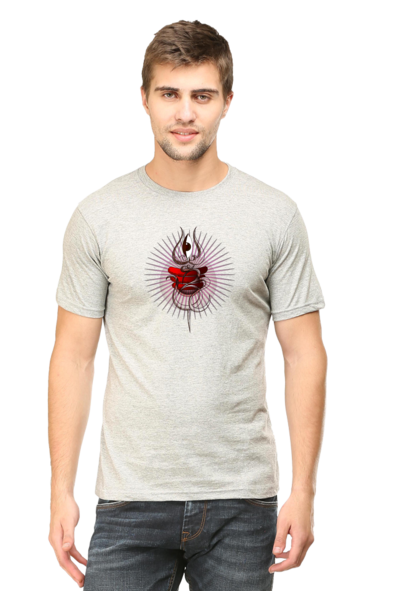 Mahadev Trishul Grey T-Shirt for Men