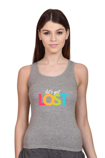 Grey Let's Get Lost Tank Top for Women