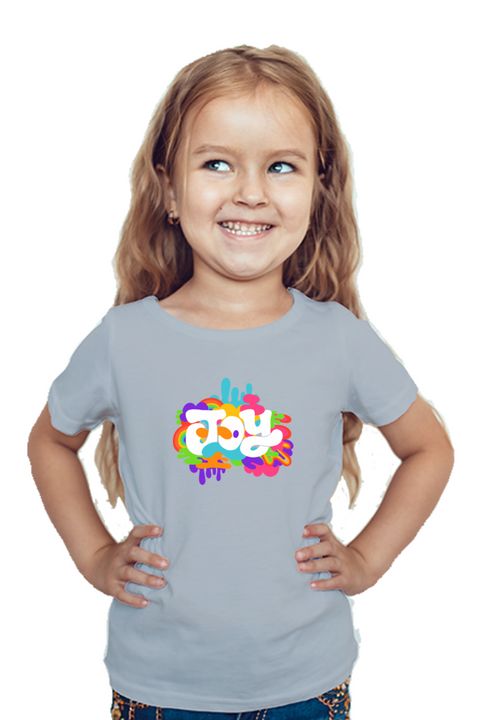 Colours of Joy T-Shirt for Girls - Grey Melange