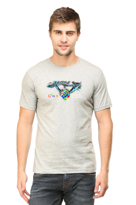 Grey Refresh Body and Mind T-Shirt for Men