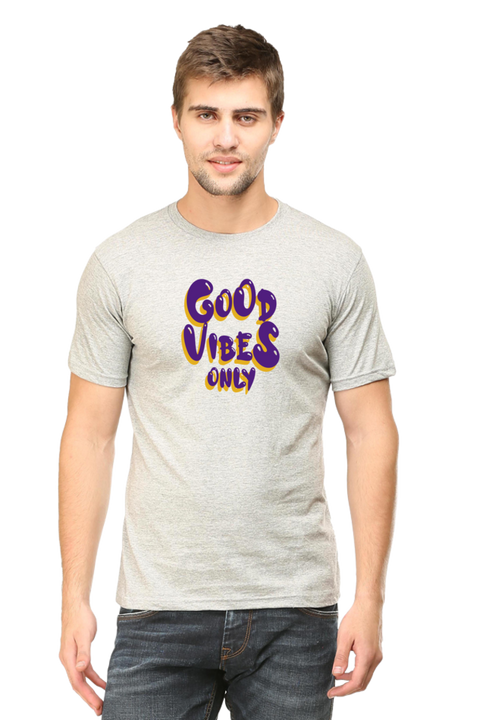 Good Vibes Only Grey T-shirt for Men