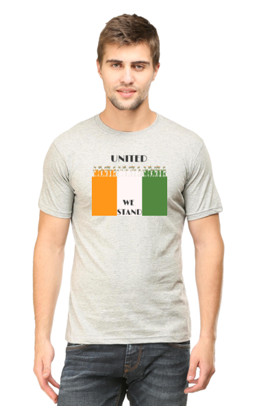 United We Stand Grey T-Shirt for Men