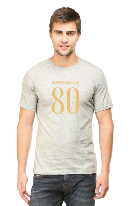 Officially Eighty T-Shirt for Men - Grey