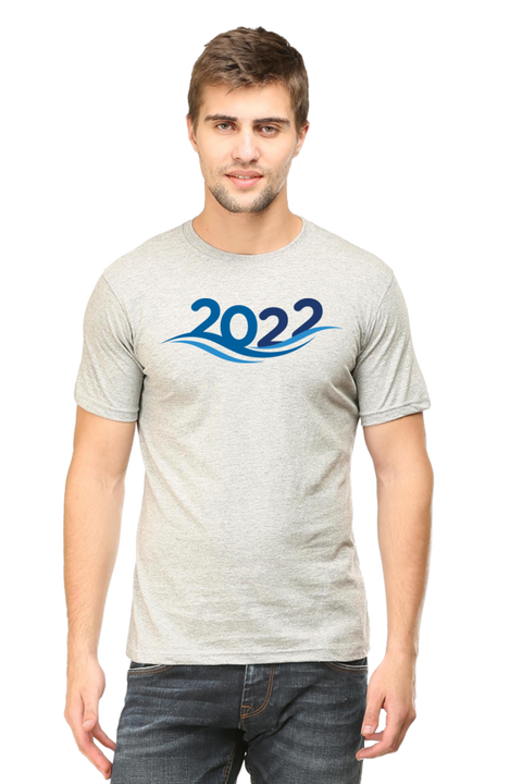 New Year 2022 Blues T-shirt for Men - Grey