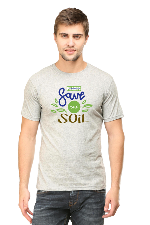 Save The Soil T-shirt for Men - Grey melange