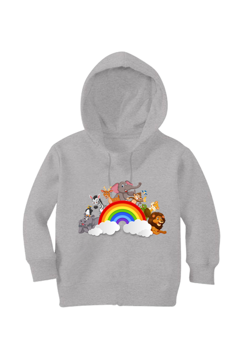 Rainbow Animals Hoodies for Babies & Toddlers - grey