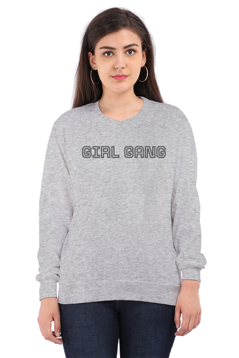 Girl Gang Sweatshirt for Women - Grey Melange